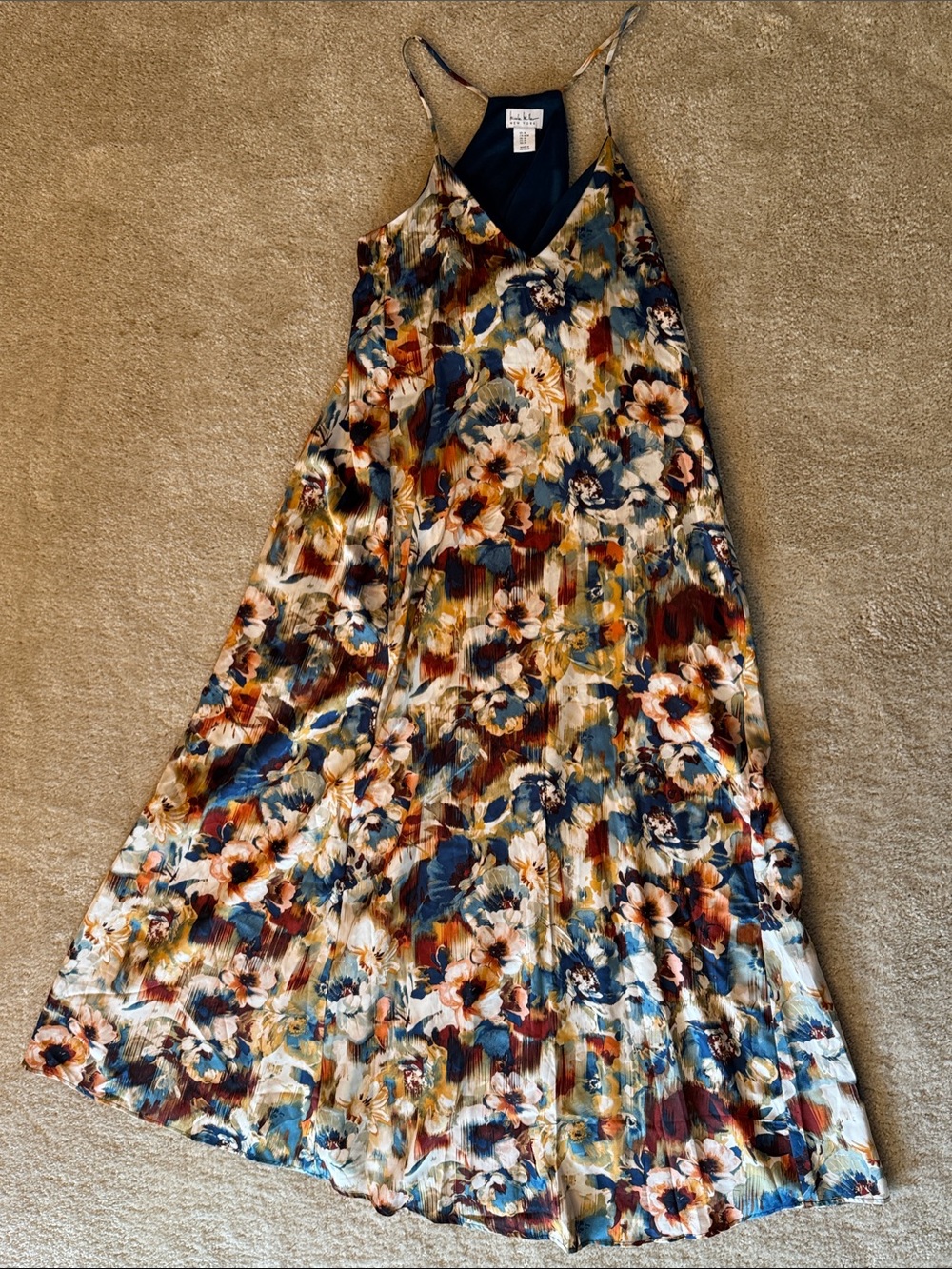 Floral V-Neck Maxi Dress with Adjustable Straps - Multi